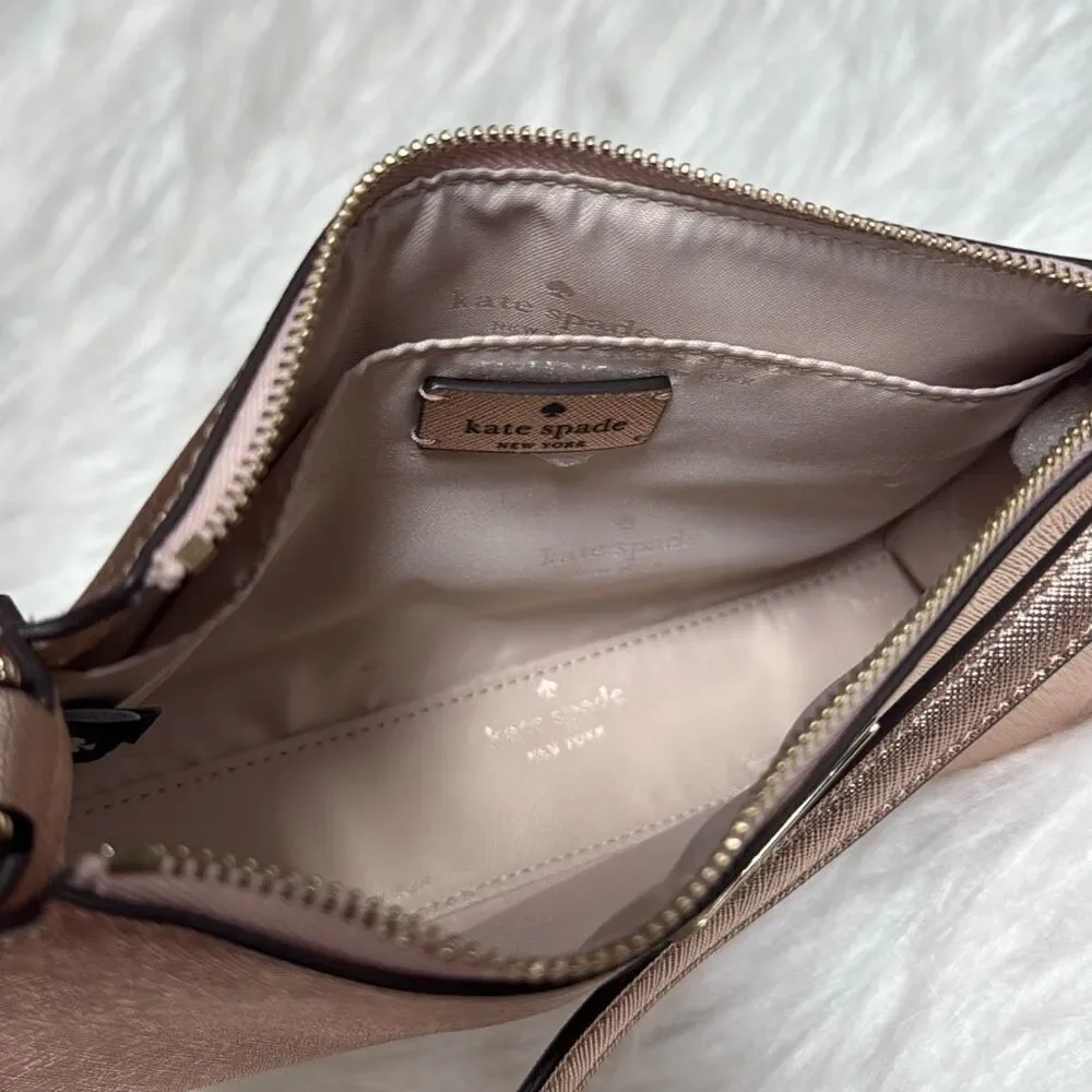 Kate Spade Kenzie Limited Edition Rose Gold Metallic Small Crossbody NEW